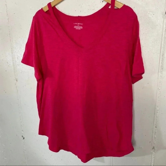 Lane Bryant Plus-size 18/20 raspberry cut out T-shirt - Picture 5 of 6